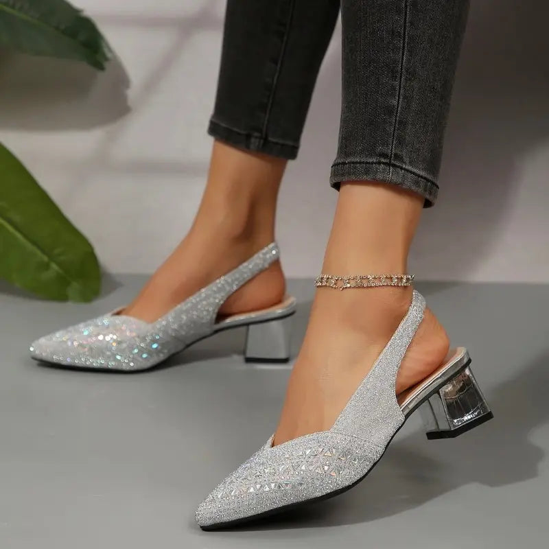 Sandales À Talon Strass Femme