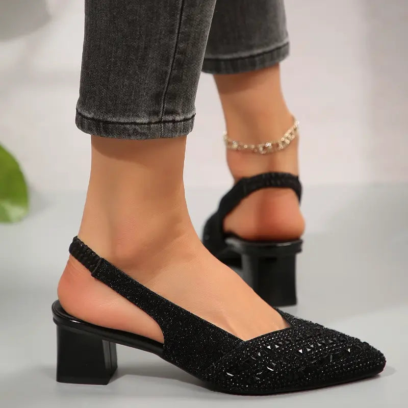 Sandales À Talon Strass Femme