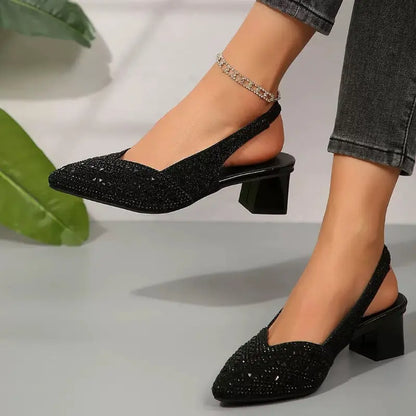 Sandales À Talon Strass Femme