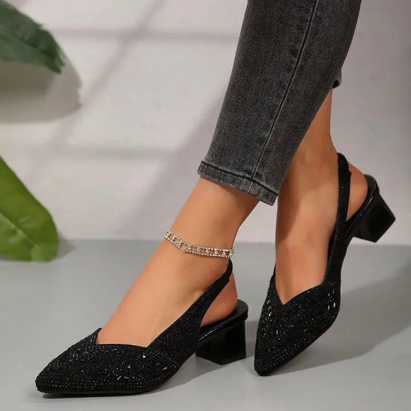 Sandales À Talon Strass Femme