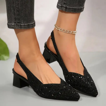 Sandales À Talon Strass Femme