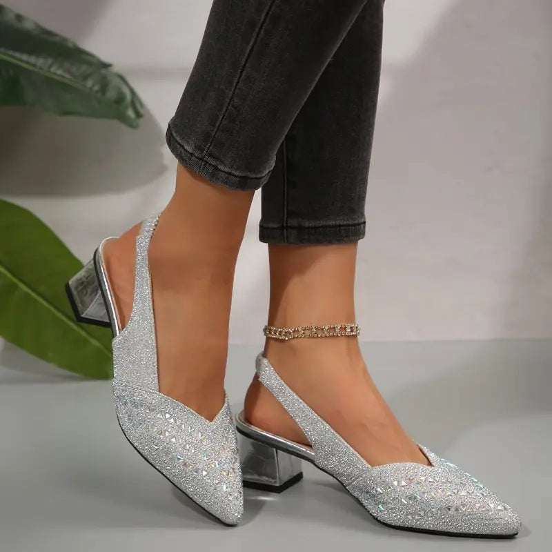 Sandales À Talon Strass Femme