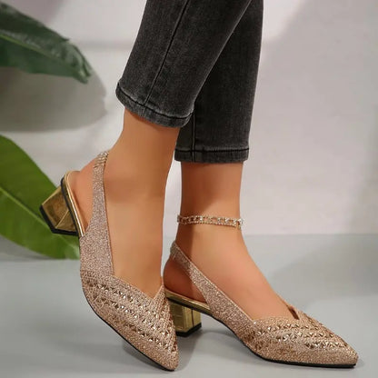 Sandales À Talon Strass Femme