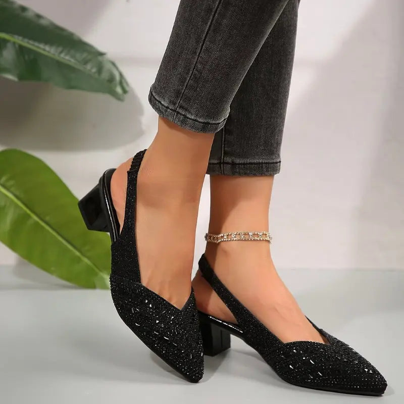 Sandales À Talon Strass Femme