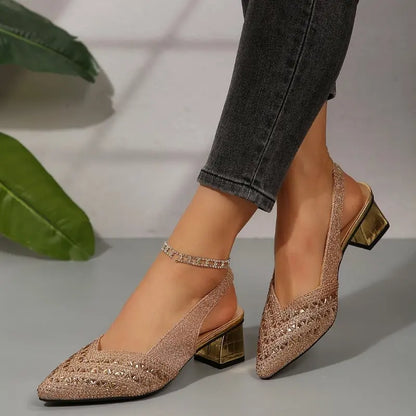Sandales À Talon Strass Femme