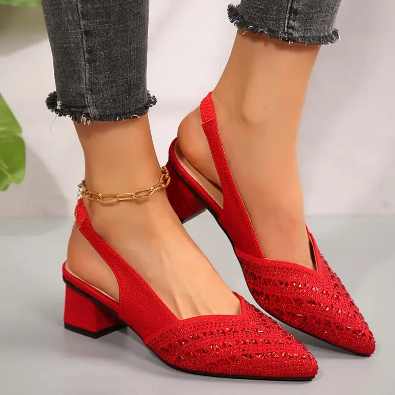 Sandales À Talon Strass Femme