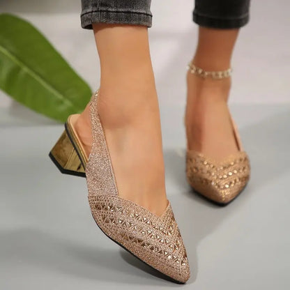 Sandales À Talon Strass Femme